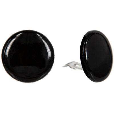 Flat button clip earrings 2,4cm (steel 316L)
