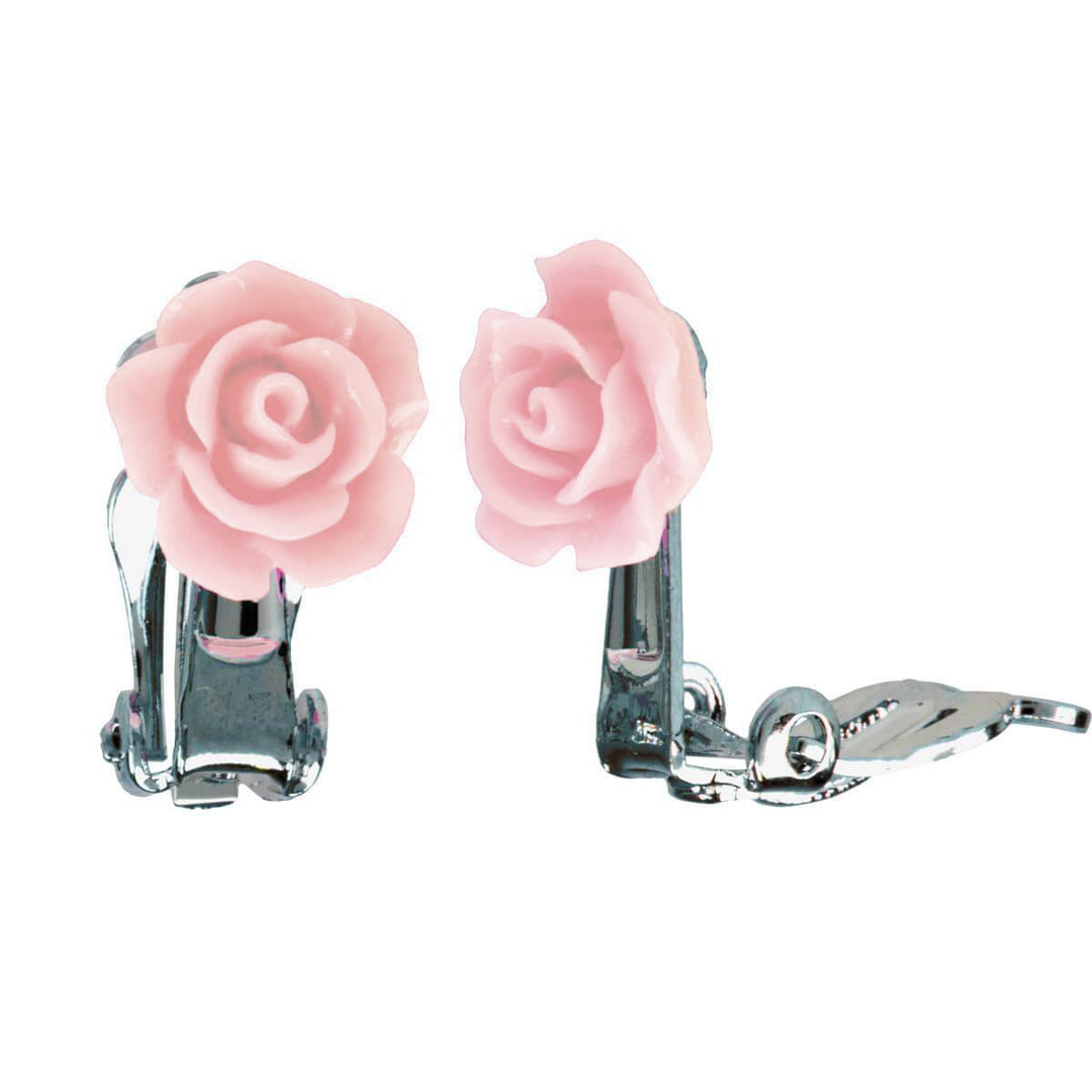 Kleine Rose Clip-Ohrringe 1cm