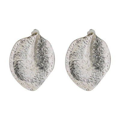 Metal leaf clip earrings