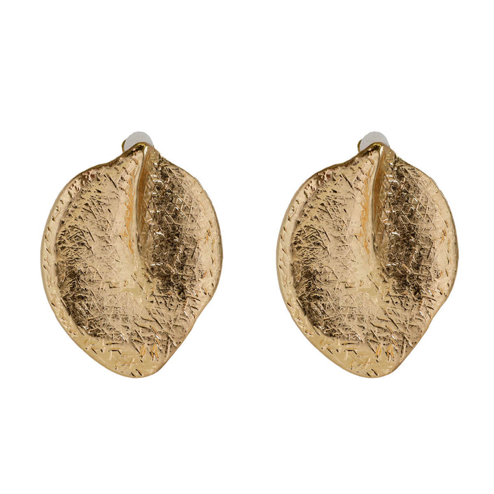 Metal leaf clip earrings