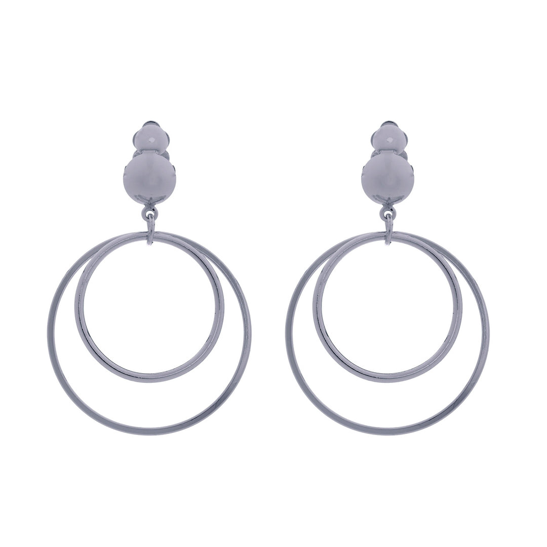 Hanging ring clip earrings