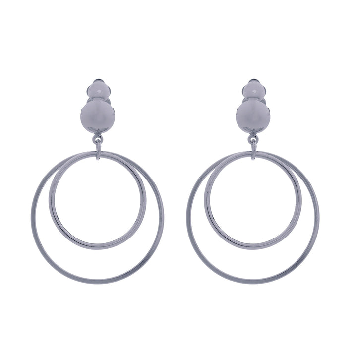 Hanging ring clip earrings