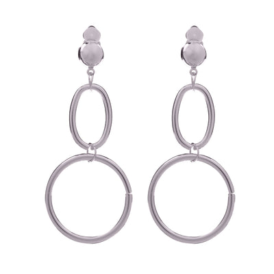 Hanging ring clip earrings