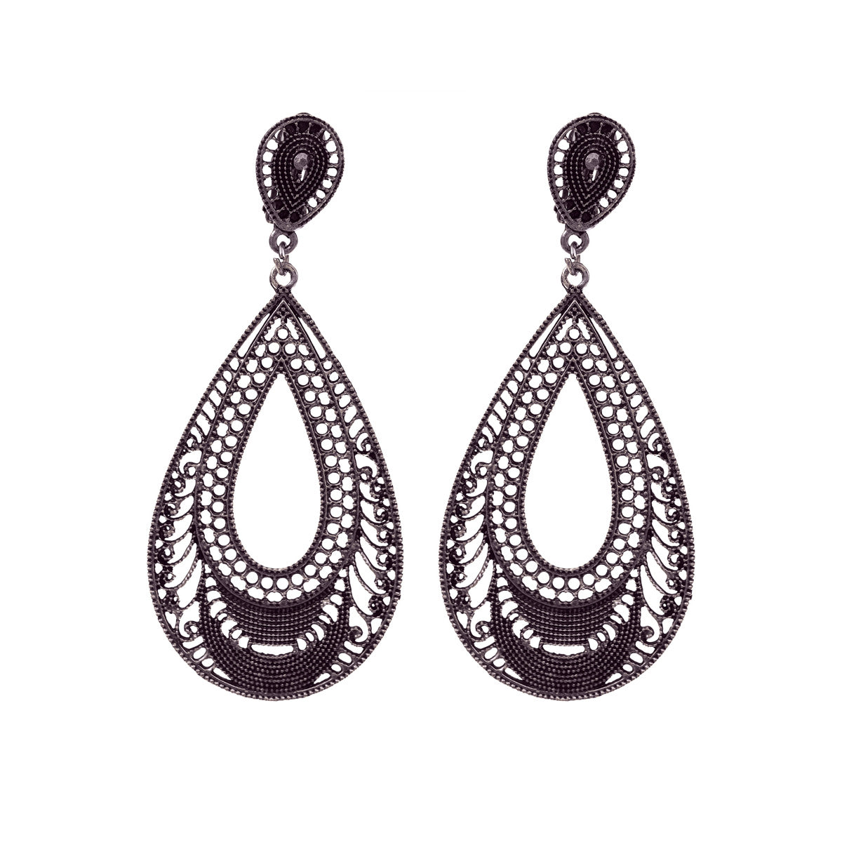 Big oval clip earrings
