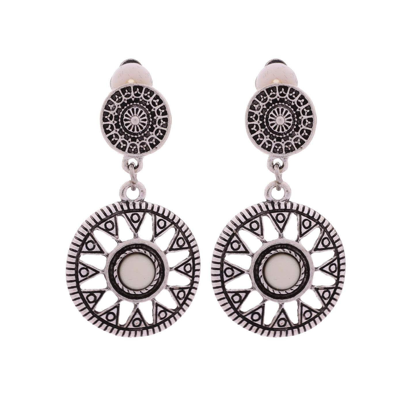 Hanging ethno clip earrings