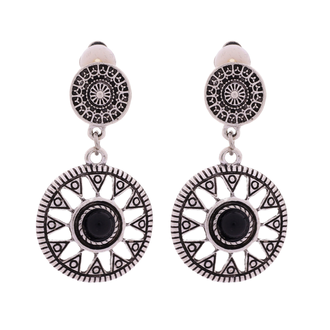 Hanging ethno clip earrings