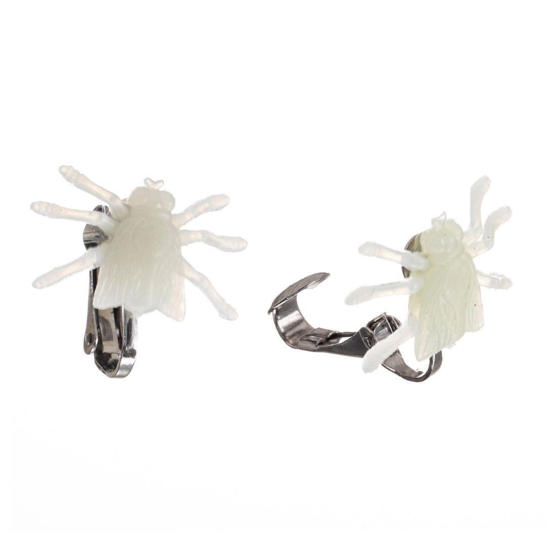 Glow in the dark bug clip earrings