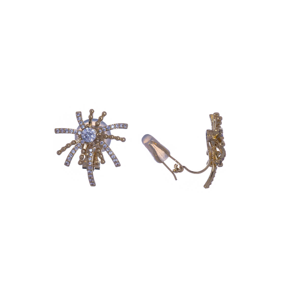 Zirconia palm clip earrings (silver 925)
