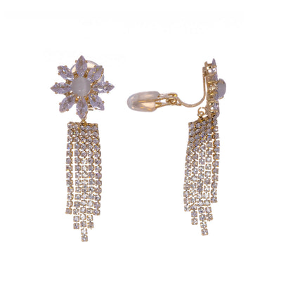 Zirconia festive clip-on earrings (silver 925)