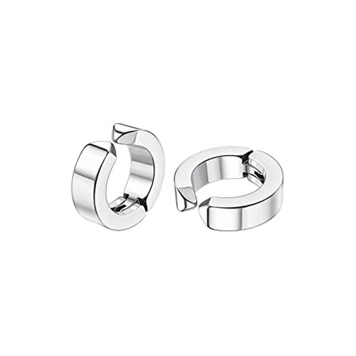 Steel ring clip earrings 4mm (steel 316L)