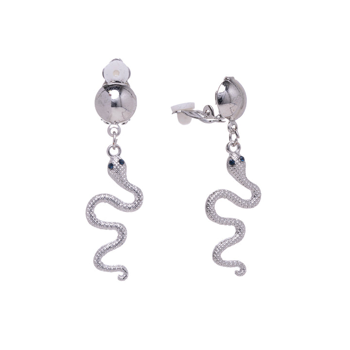 Hanging snake clip earrings