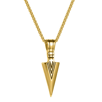 Arrow pendant steel necklace 55cm (Steel 316L)