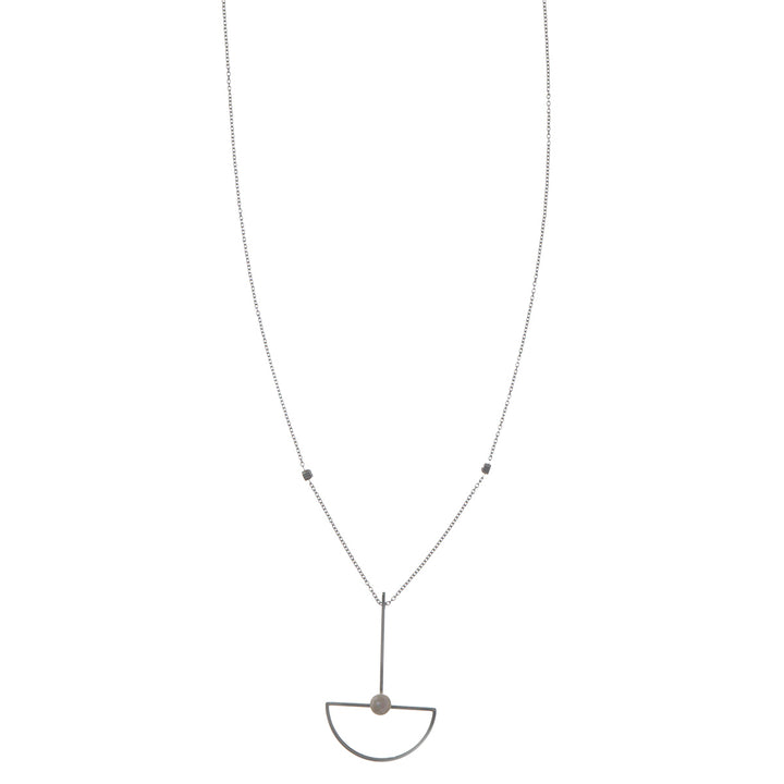 Pearl pendant necklace 58cm (steel)