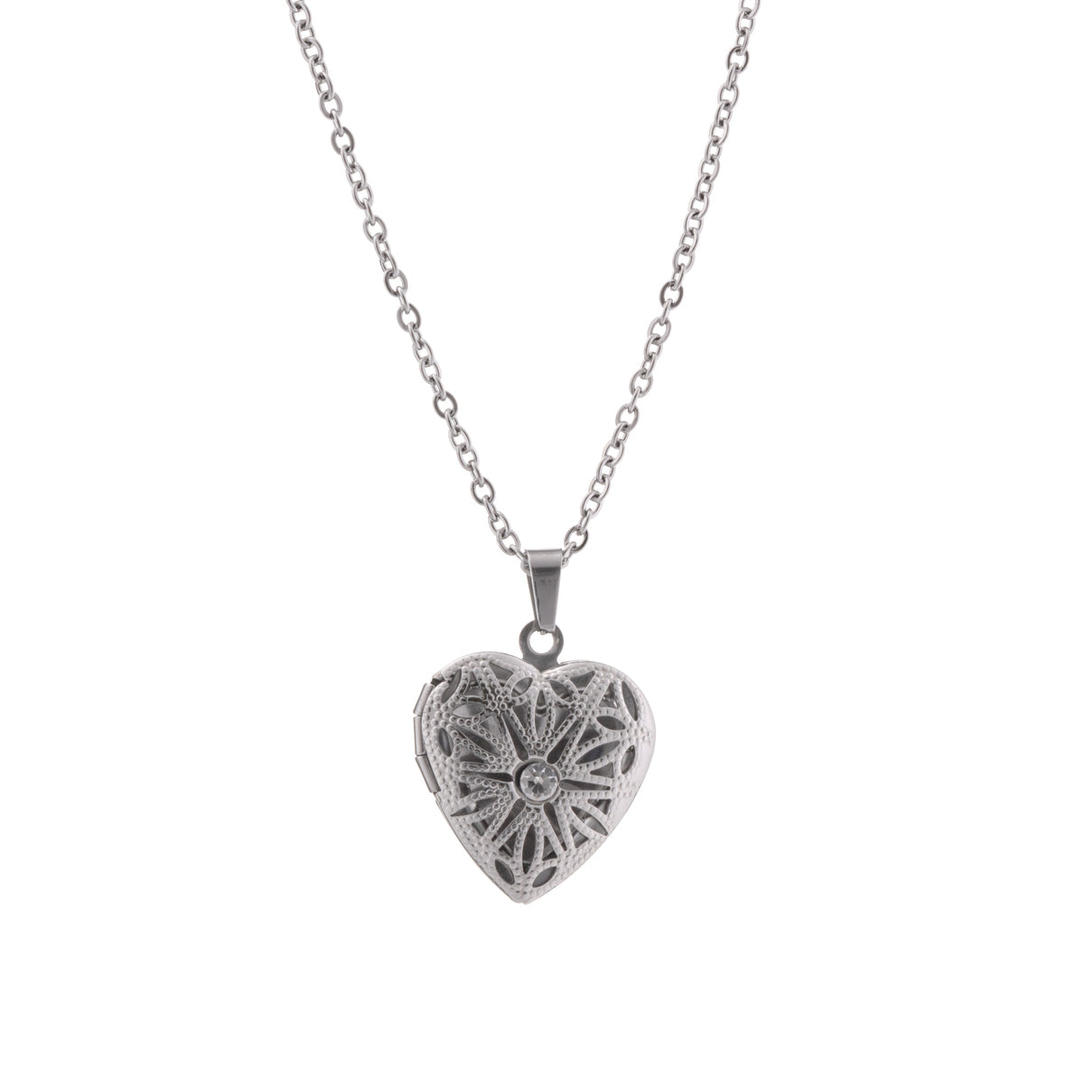 Steel heart pendant necklace