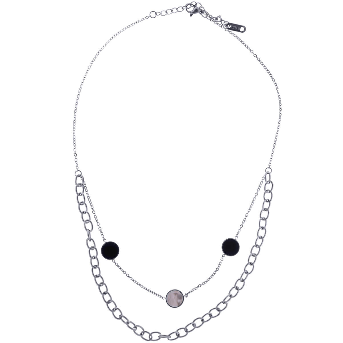 Double row chain necklace (steel)