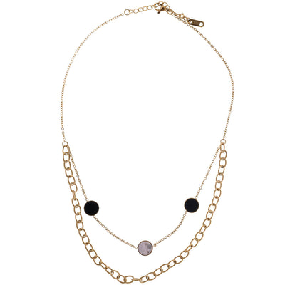Double row chain necklace (steel)