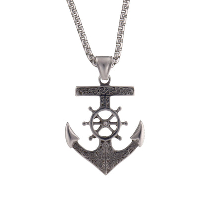 Anchor pendant necklace 60cm (steel 316L)