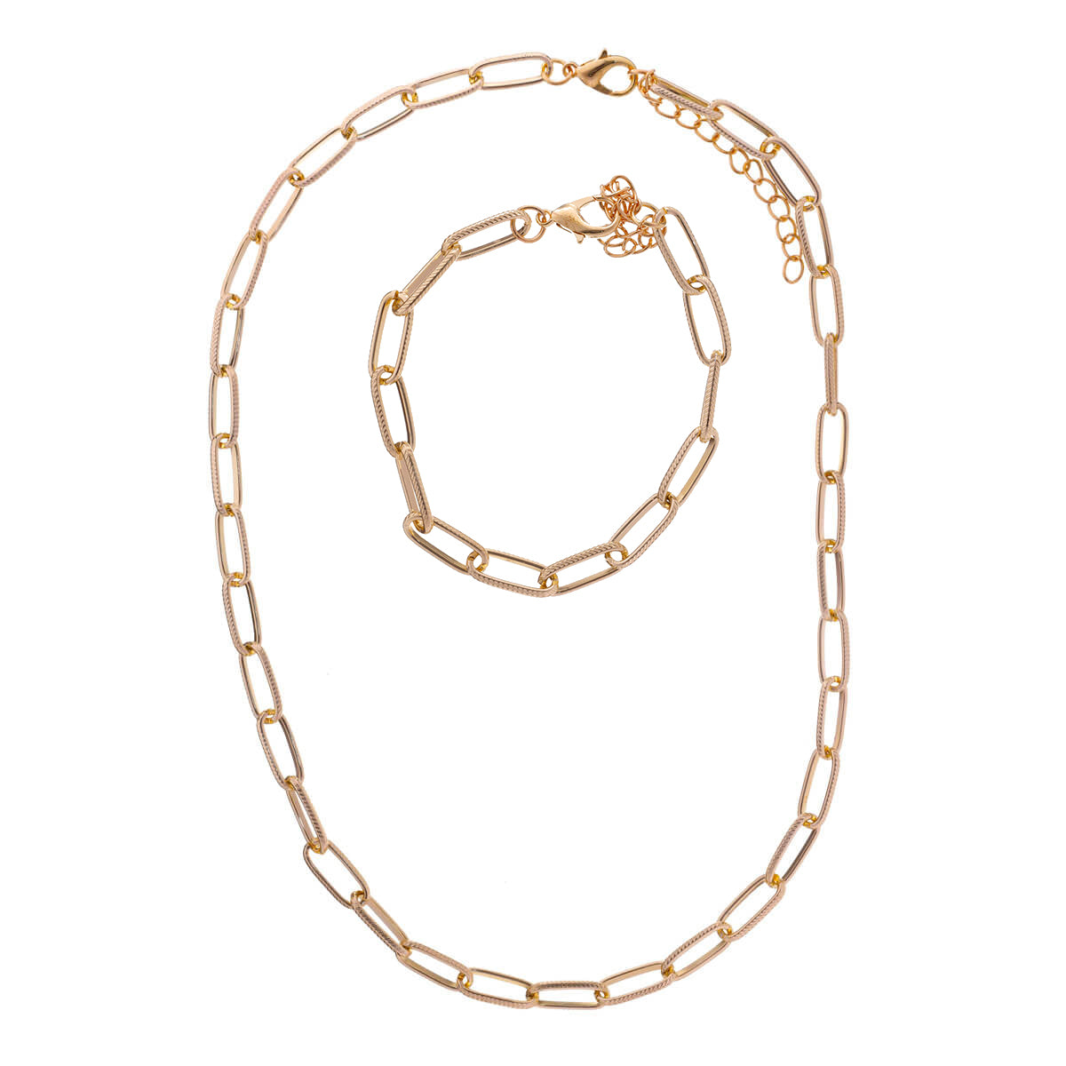 Cable chain necklace + bracelet
