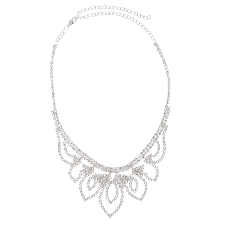 Festliche Halskette + Ohrringe aus Glasstein