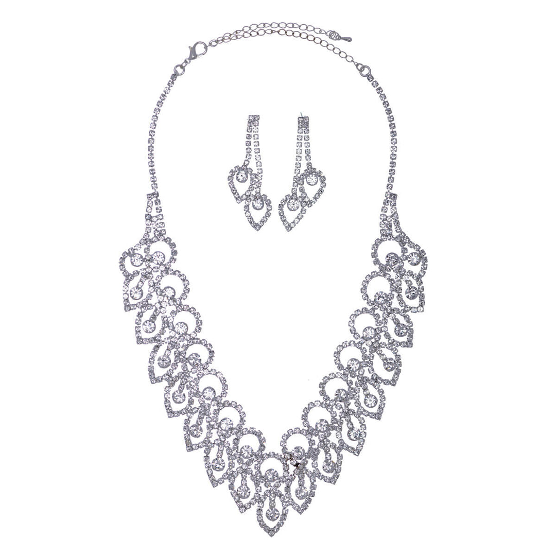 Glassstone festive necklace + earrings