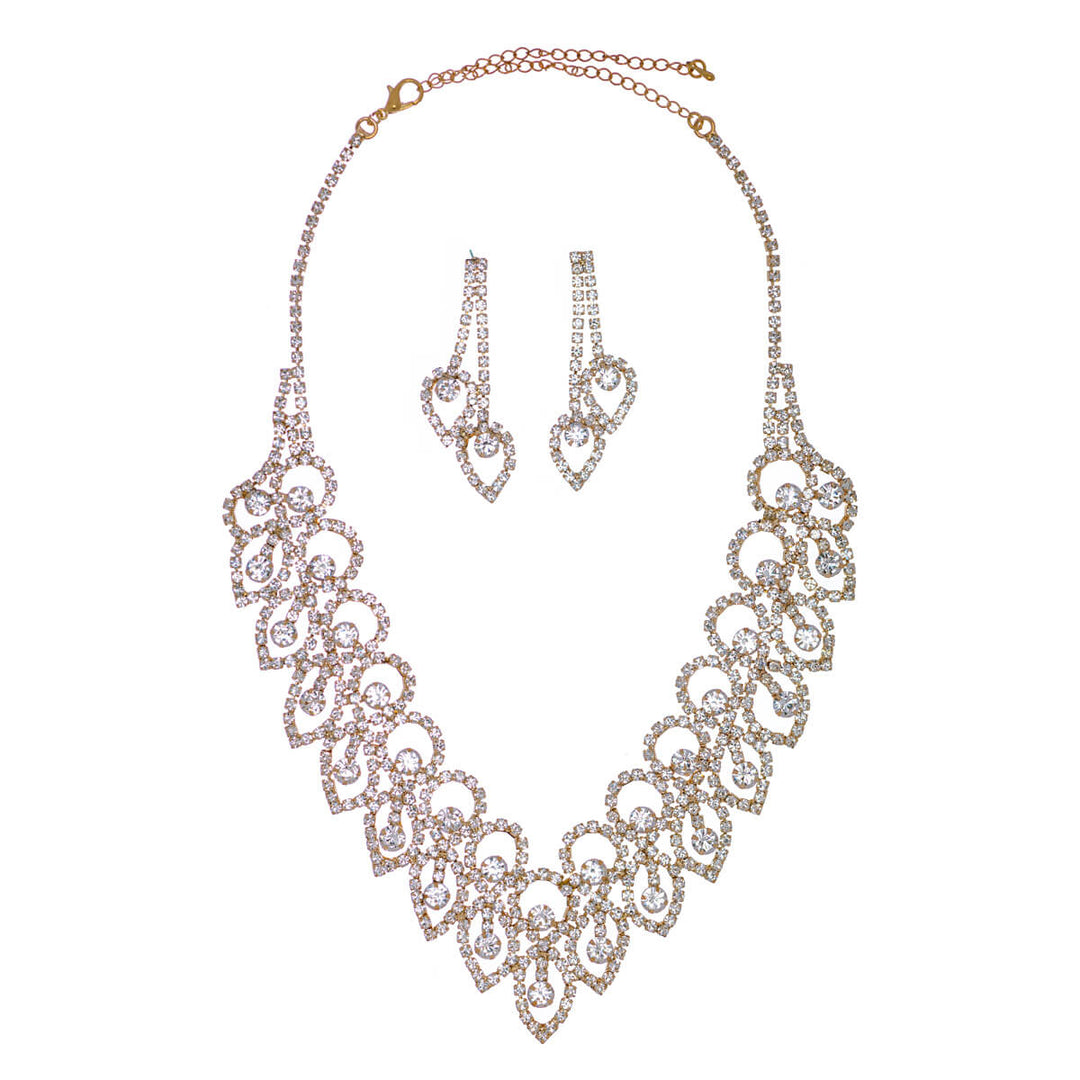 Glassstone festive necklace + earrings