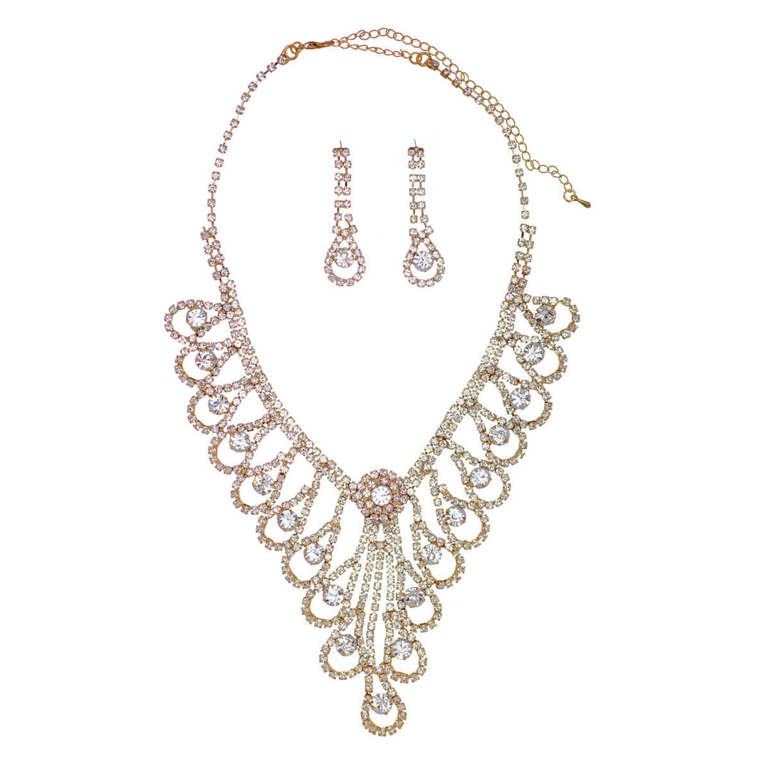 Glassstone festive necklace + earrings