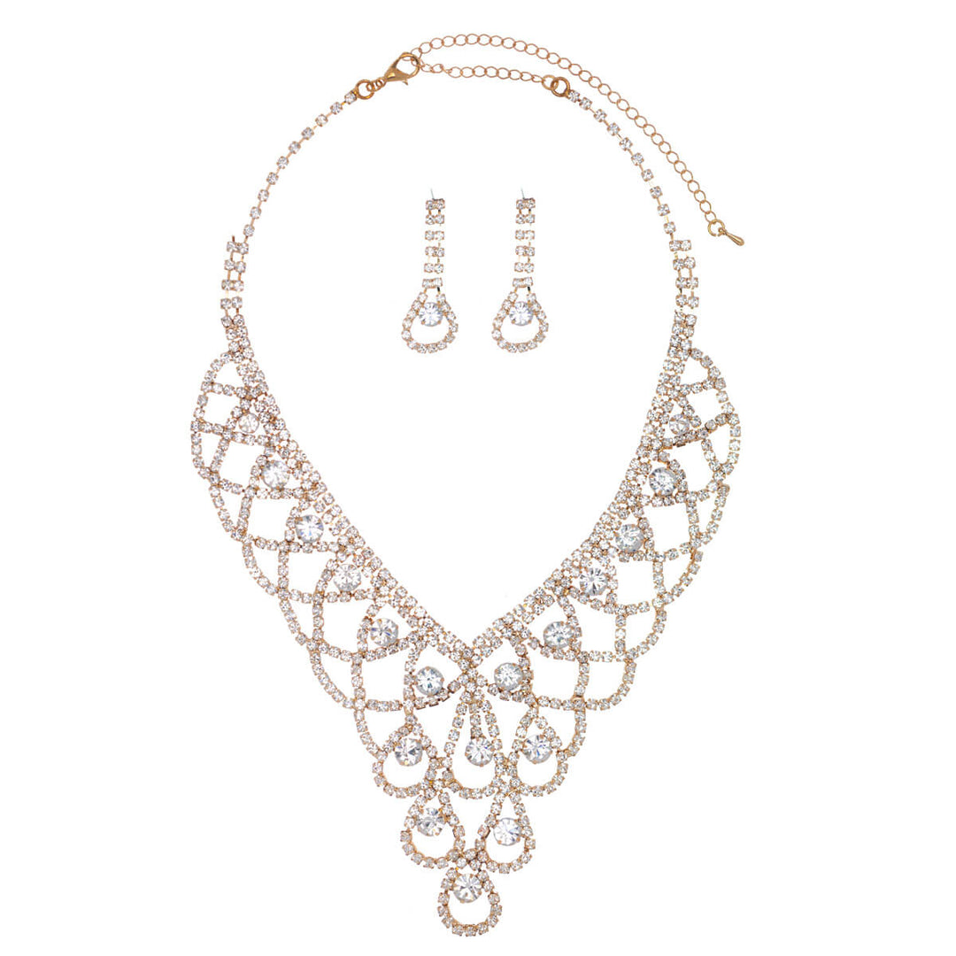 Glassstone festive necklace + earrings