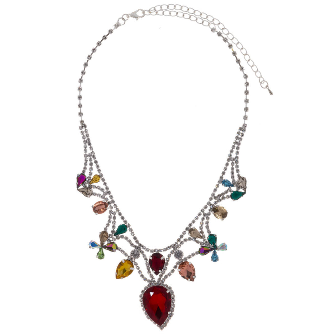 Glass stone festive necklace