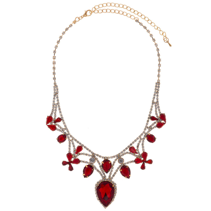 Glass stone festive necklace