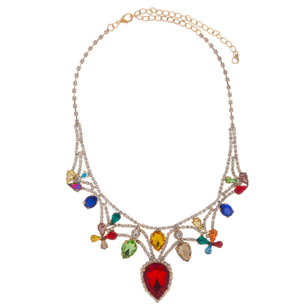 Glass stone festive necklace
