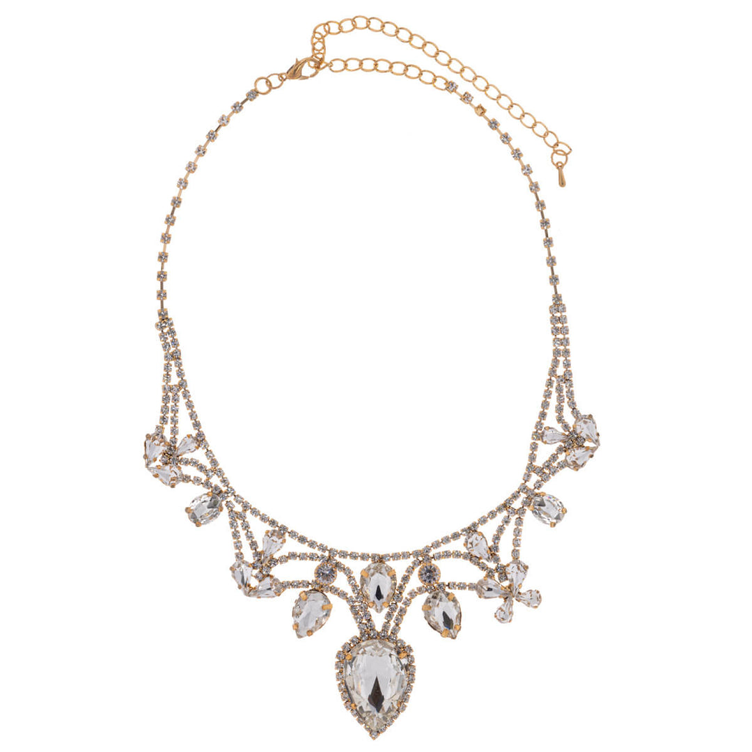 Glass stone festive necklace