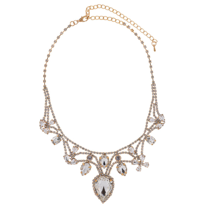 Glass stone festive necklace