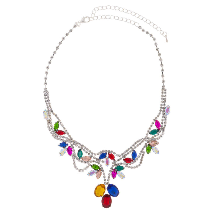 Glass stone festive necklace