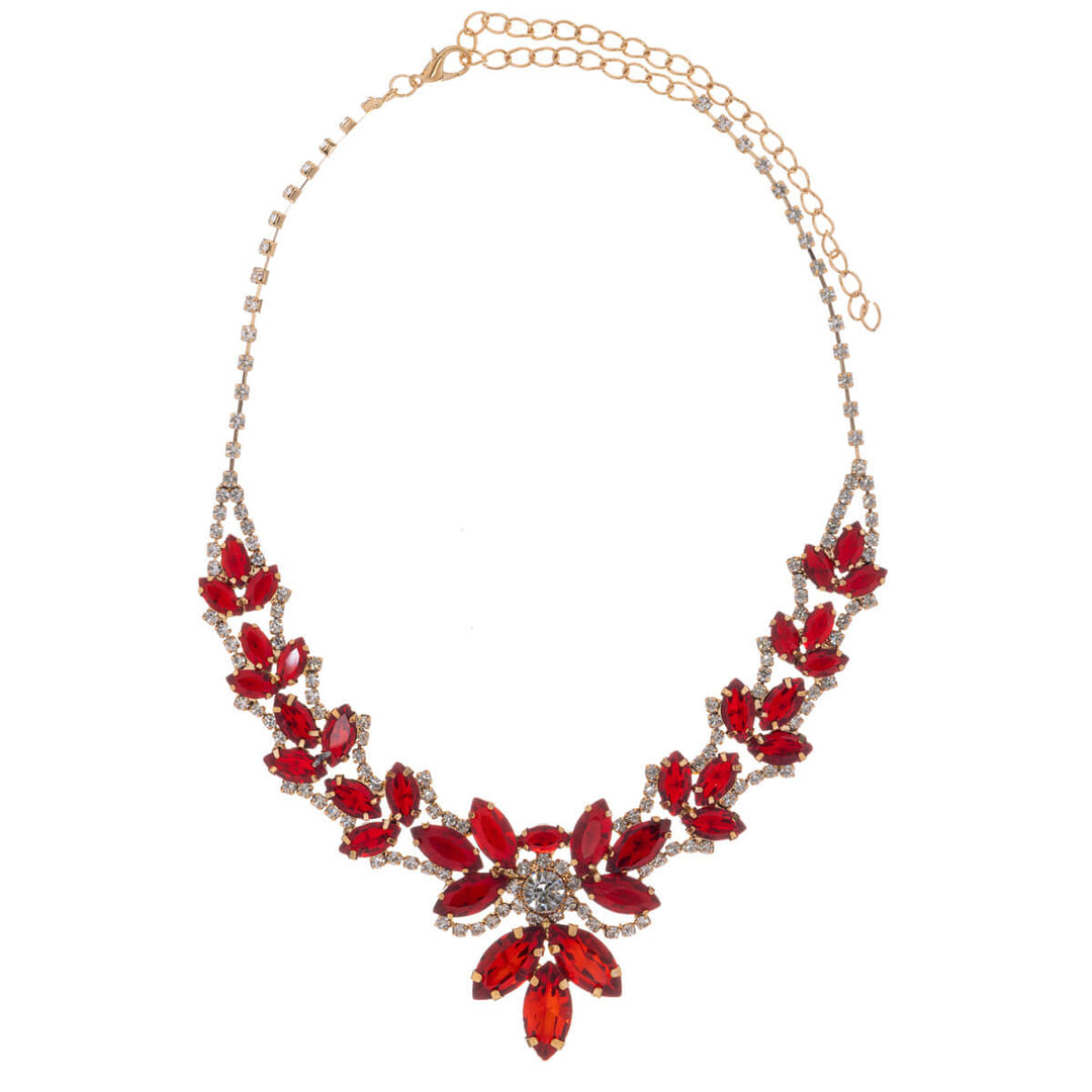 Glass stone festive necklace