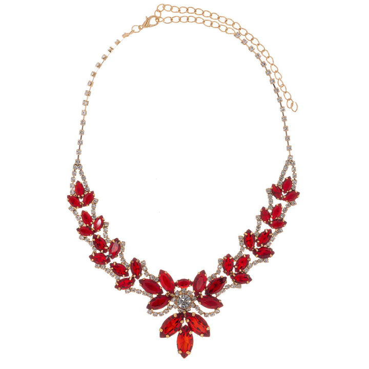 Glass stone festive necklace