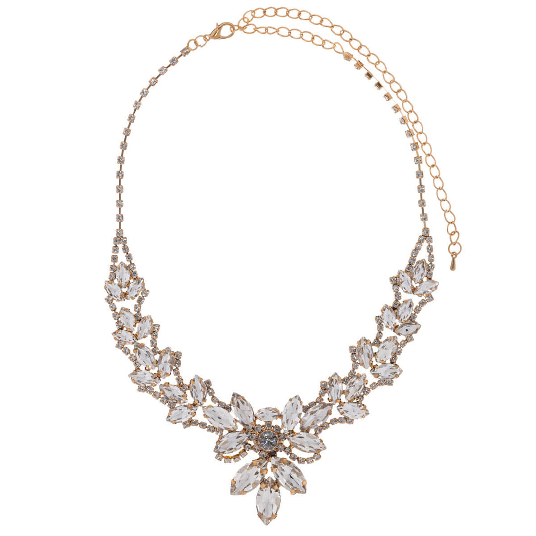 Glass stone festive necklace