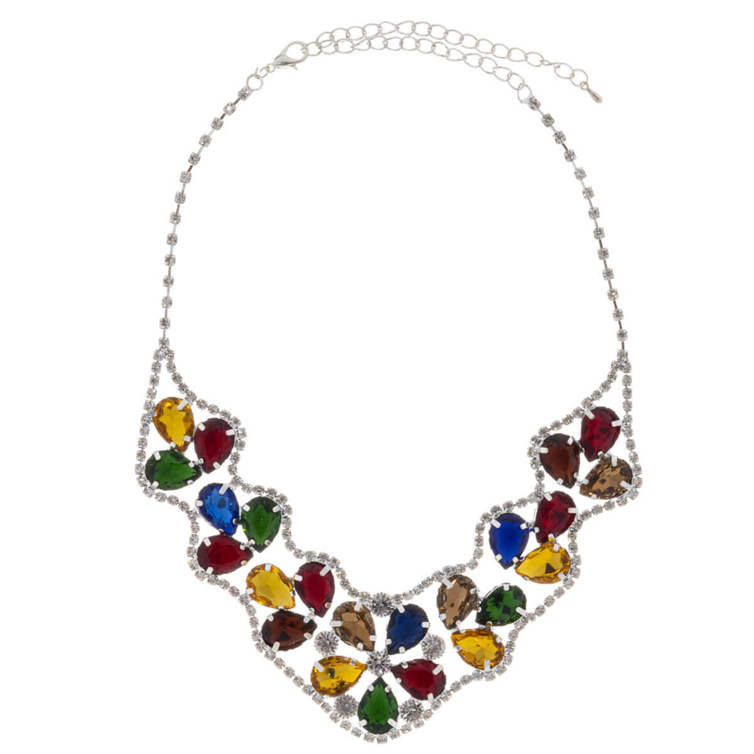 Glass stone festive necklace