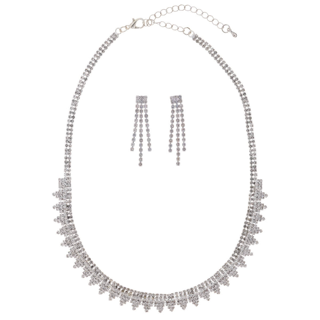 Glassstone festive necklace + earrings