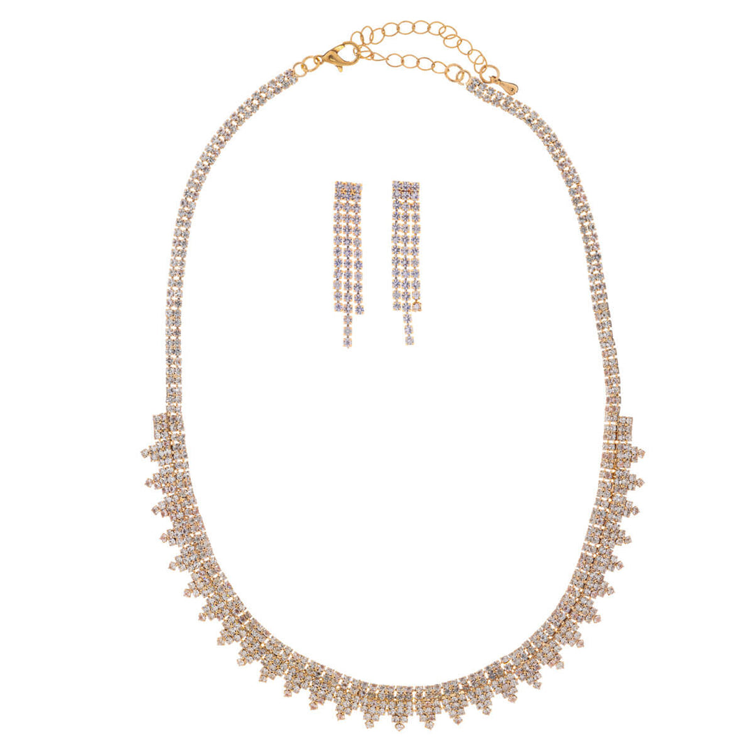 Glassstone festive necklace + earrings