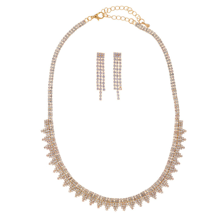 Glassstone festive necklace + earrings