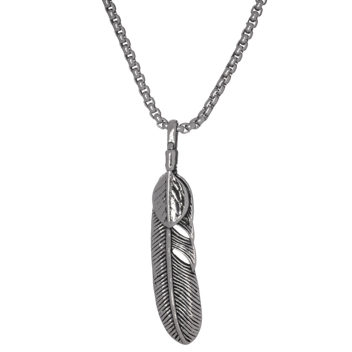 Feather pendant necklace 72cm