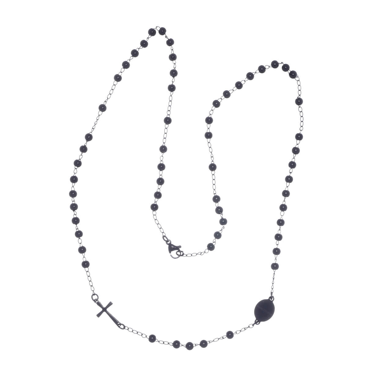 Cross bead necklace 60cm (steel 316L)