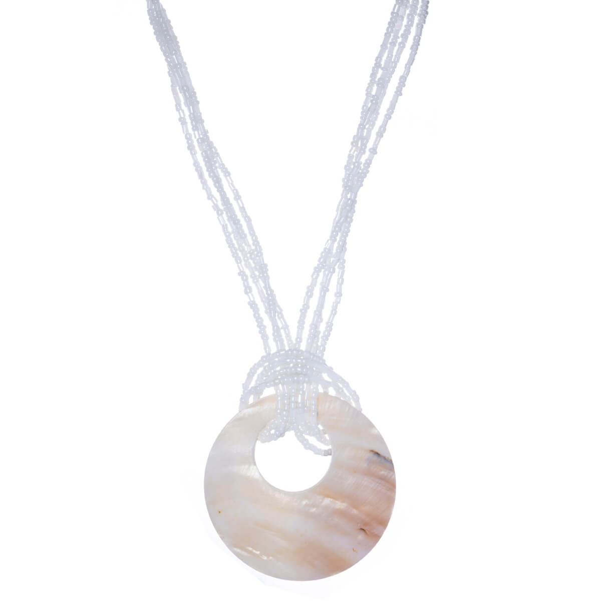 Mussel necklace in pearl strip 50cm