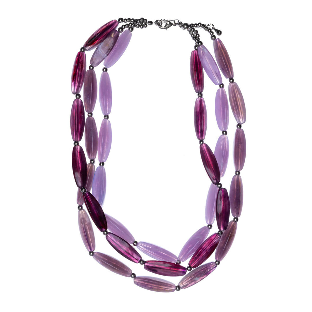 Three -row colorful necklace