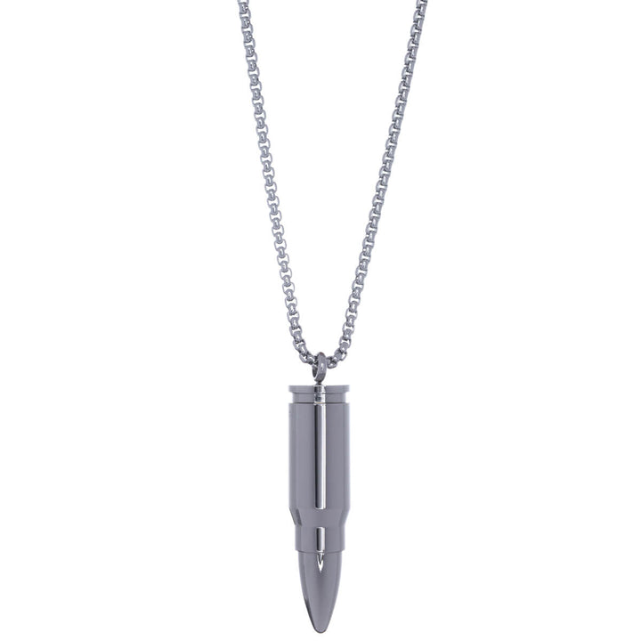 Bullet pendant with steel necklace (Steel 316L)