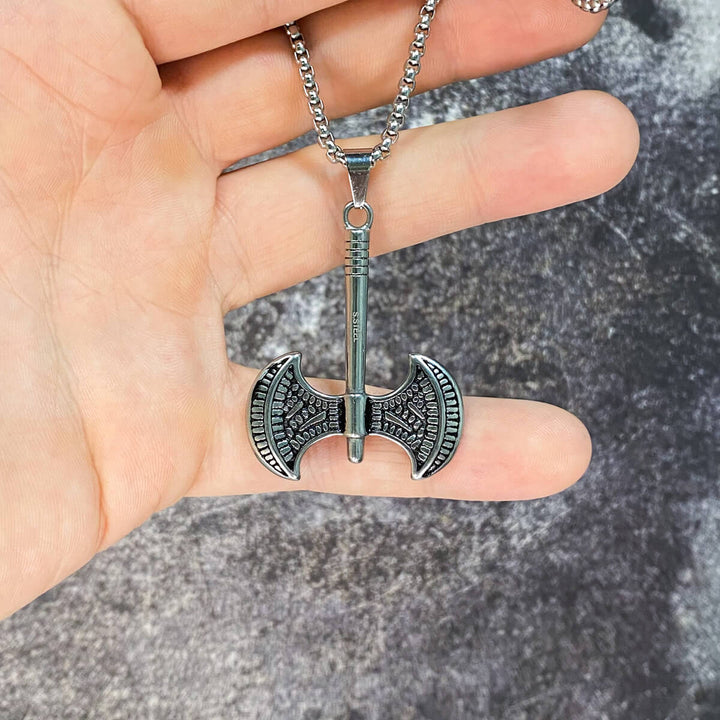 Axe pendant with steel necklace (steel 316L)