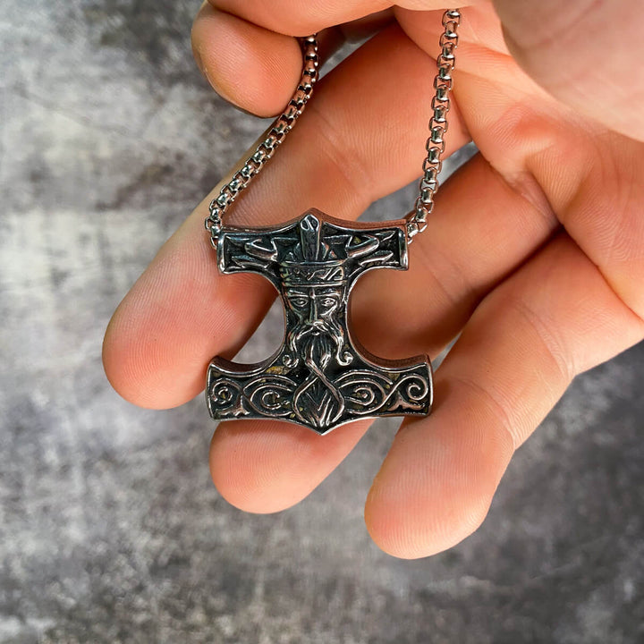 Viking themed pendant steel necklace (steel 316L)