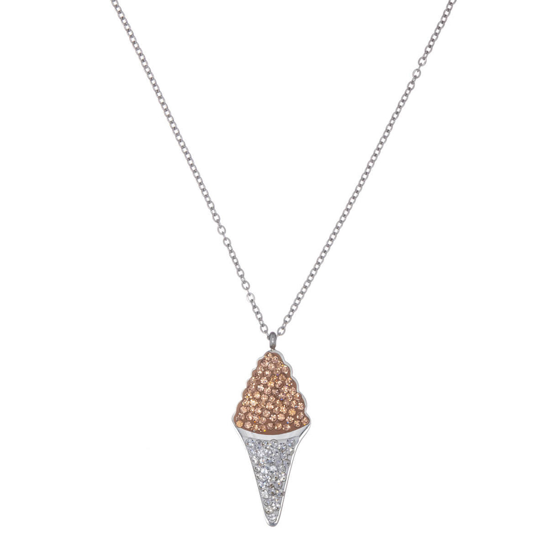 Sparkling ice cream pendant necklace 40cm (steel 316L)