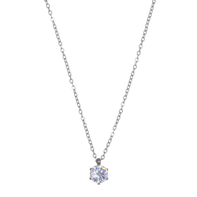 Zirconia pendant necklace 40cm (steel 316L)