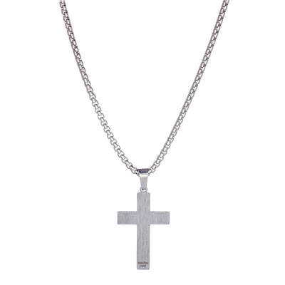 Cross pendant steel necklace 60cm (steel 316L)